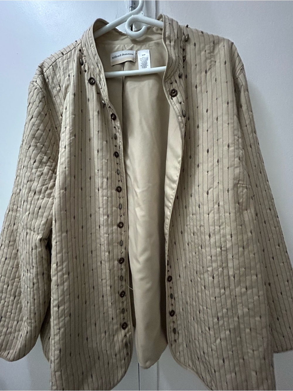 Alfred Dunner Light Beige Button Jacket